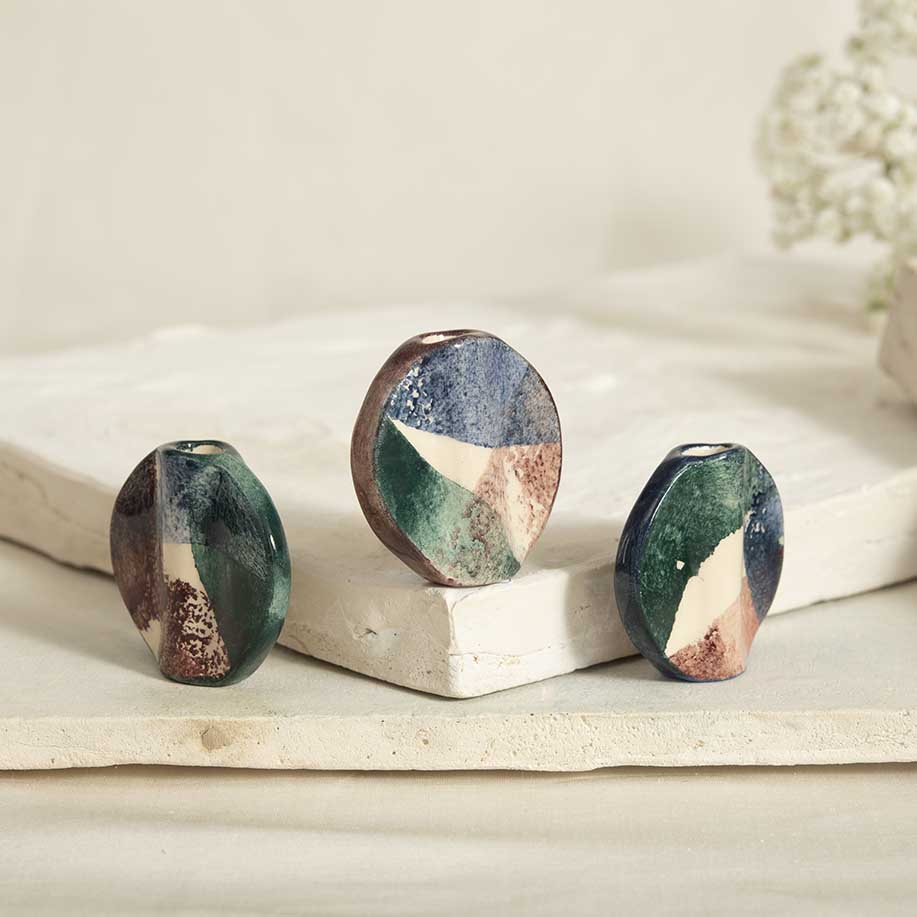 Mini Vase Ovni - Tricolore